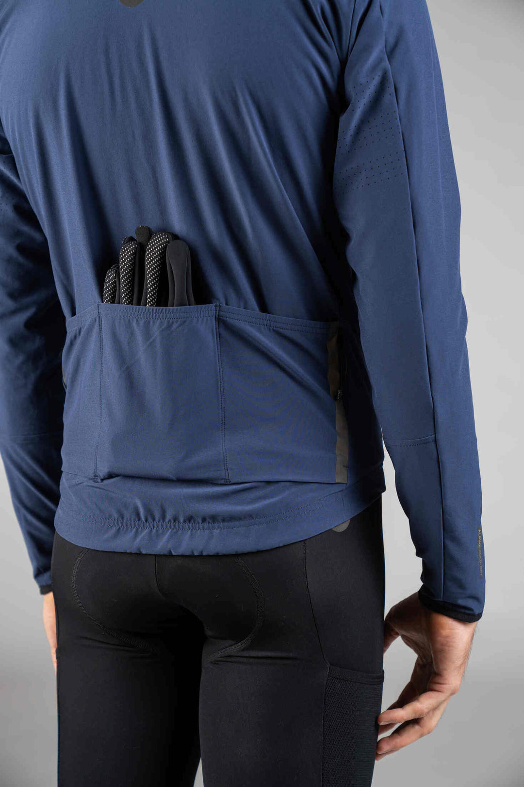 Men's Navy Blue Alpine Thermal Cycling Jacket - Back Pockets