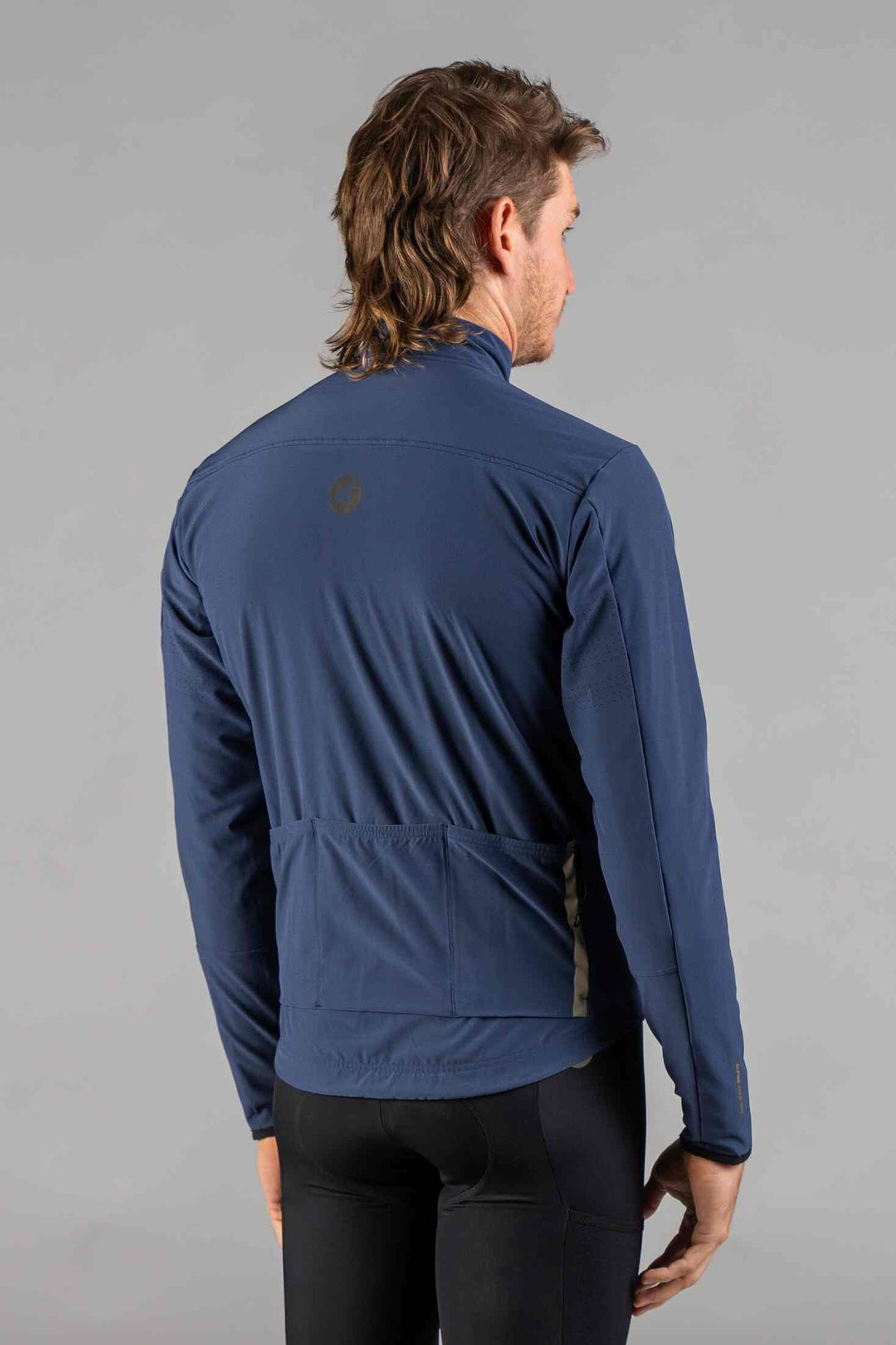 Men's Navy Blue Alpine Thermal Cycling Jacket - Back View