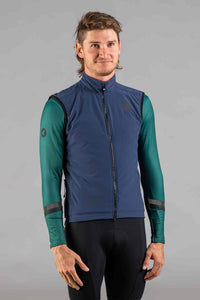 Men's Navy Blue Alpine Thermal Cycling Vest - Front View