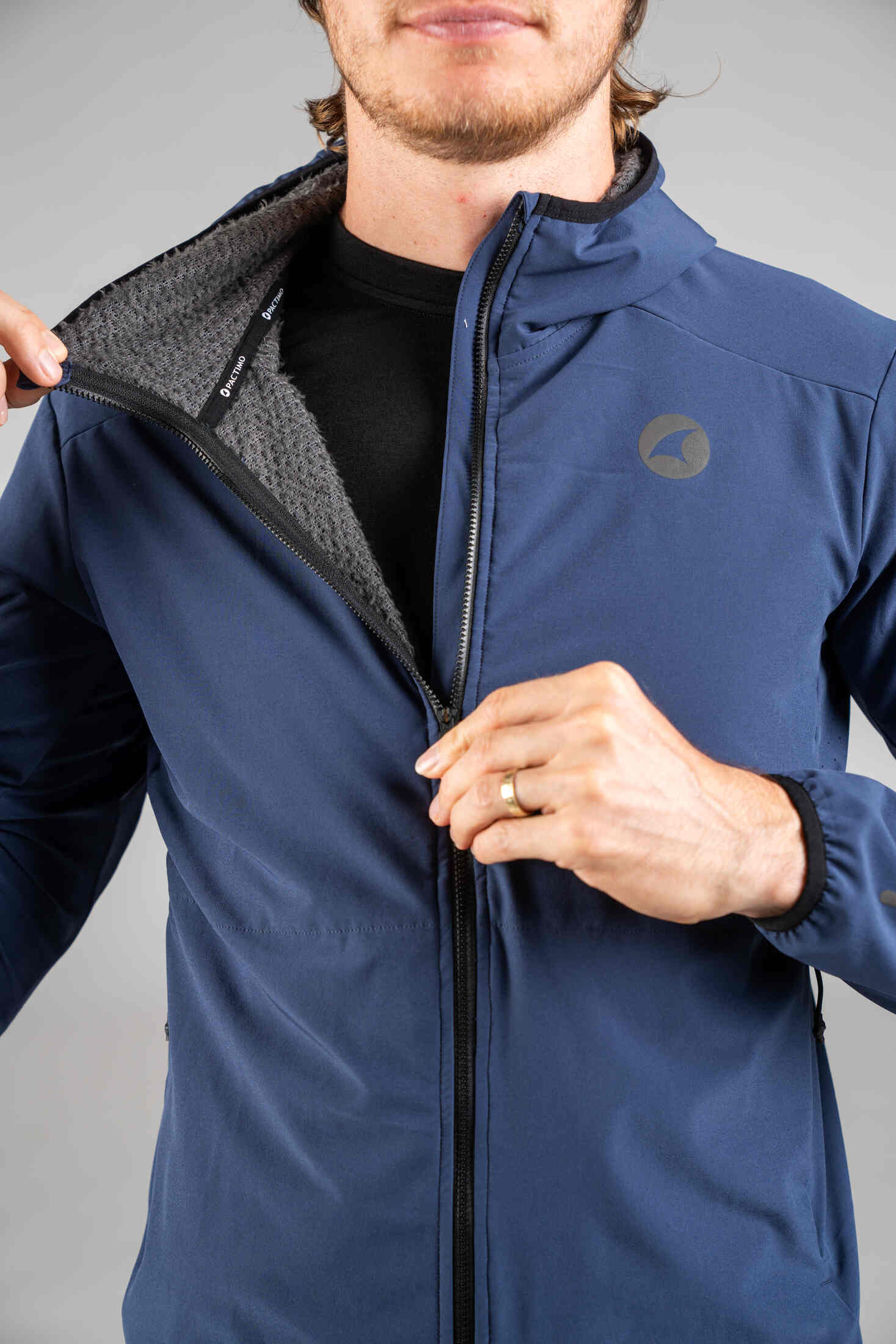 Men's Navy Blue Insulated Cycling Jacket - Alpha Core Insulation