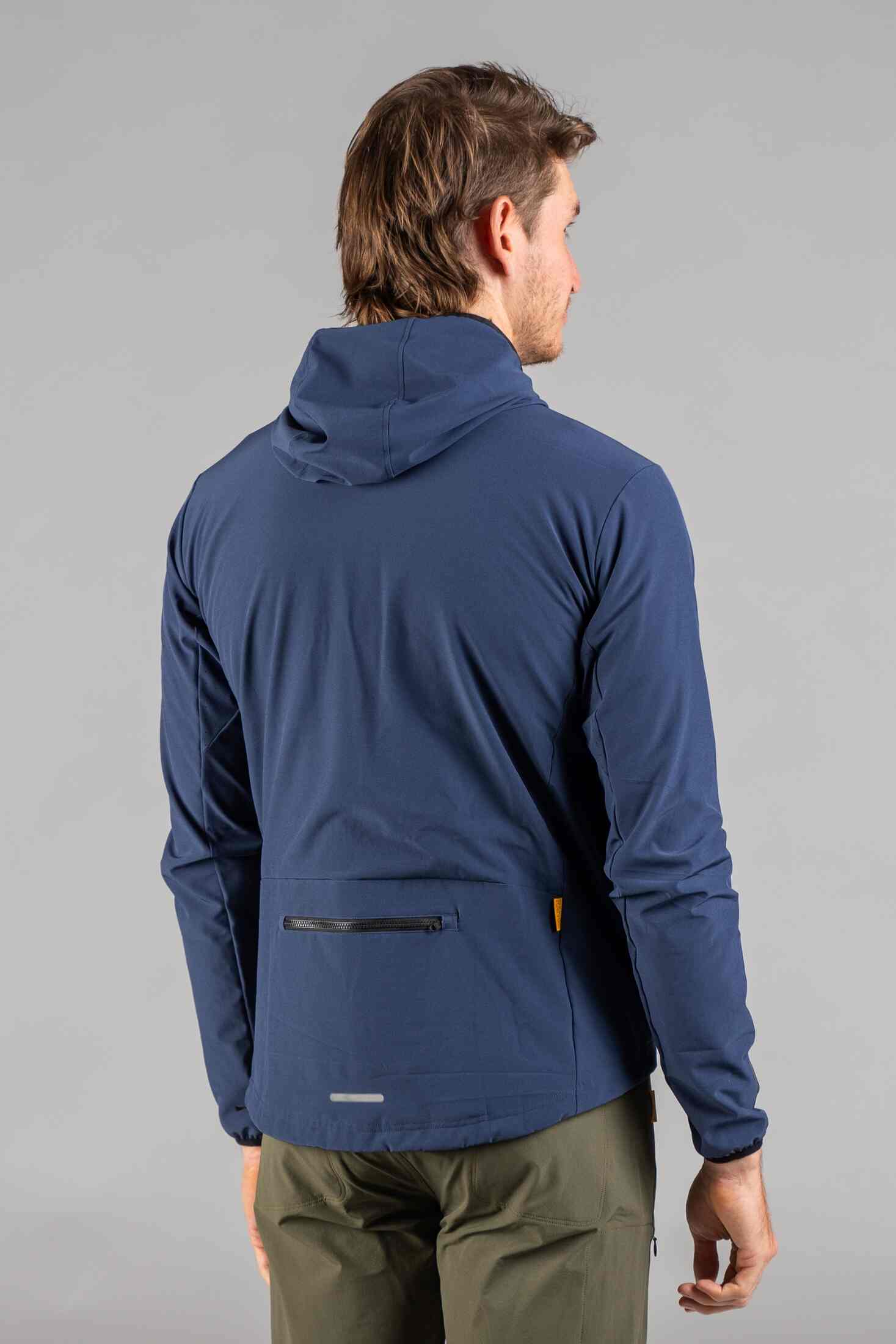 Men's Navy Blue Insulated Cycling Jacket - Back View