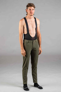 Men's Olive Green Mountain Bike Pants - Front View