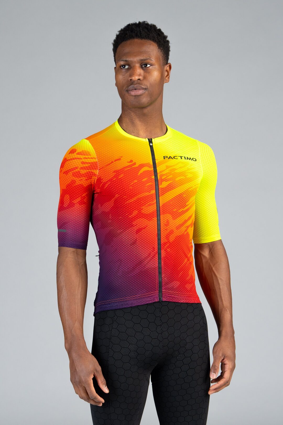 Men's Ombre Mesh Cycling Jersey - Front View 