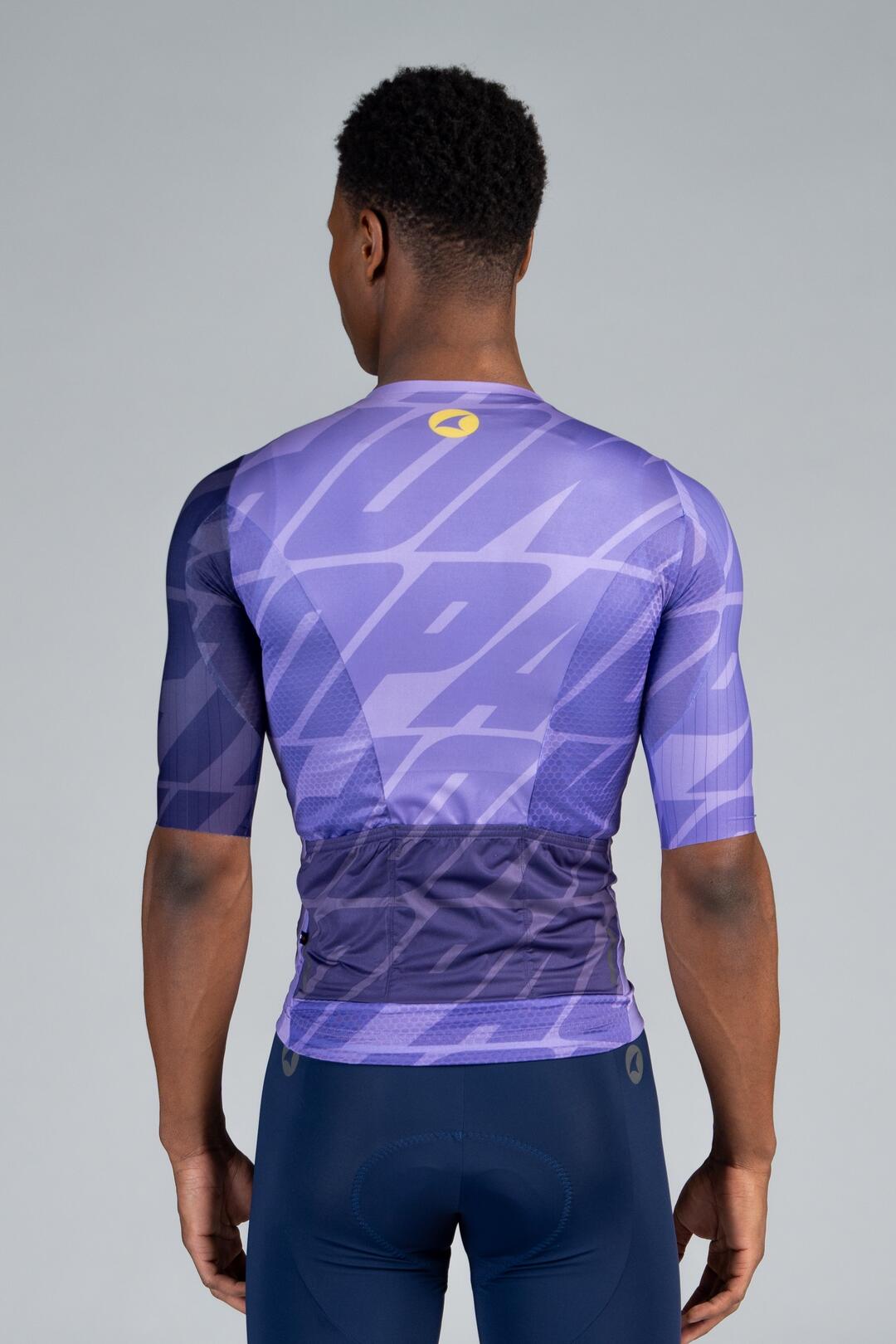 Men's Purple Flyte Cycling Jersey - Back View