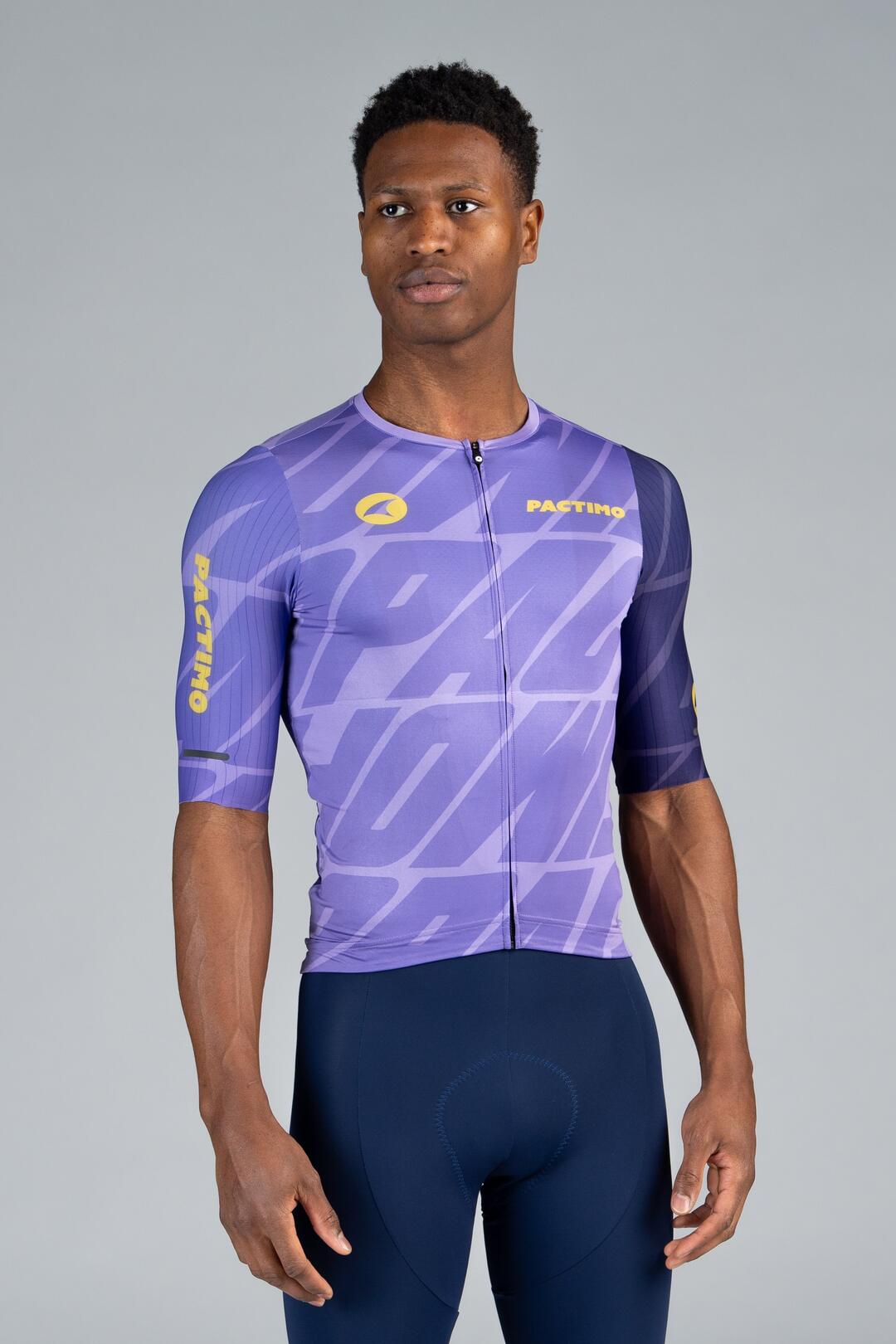 Men's Purple Flyte Cycling Jersey - Front View