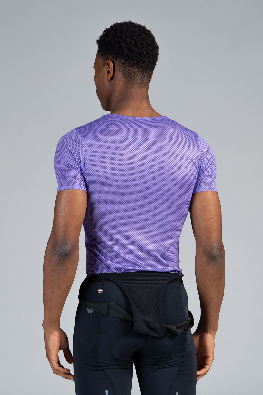 Men's Purple Mesh Cycling Base Layer - Back View