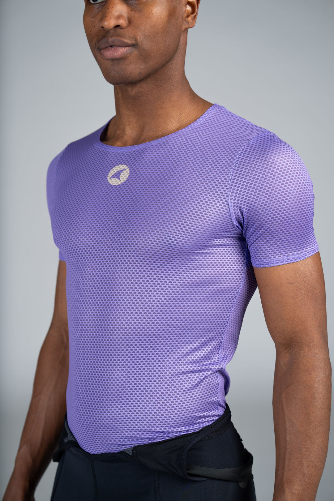 Men's Purple Mesh Cycling Base Layer - Close-Up