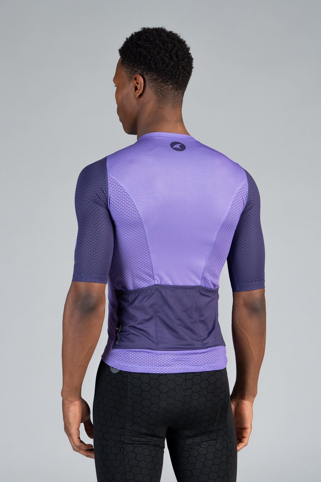 Men's Purple Mesh Cycling Jersey - Back View