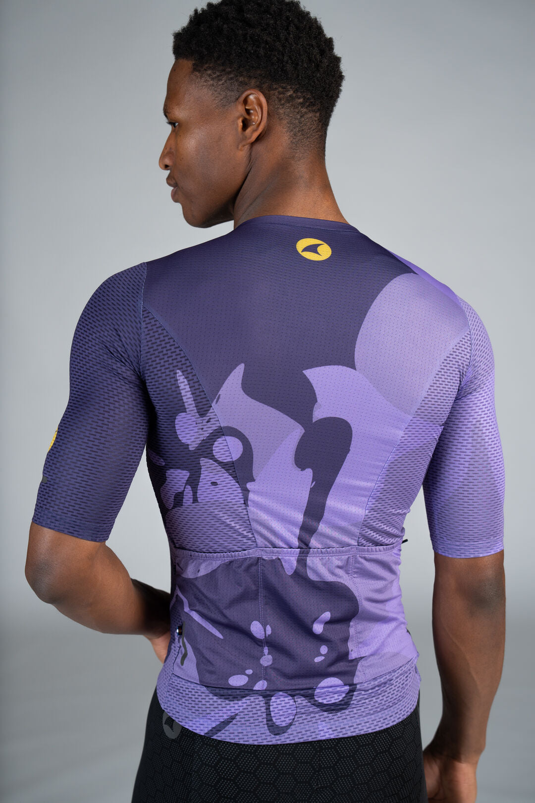 Men's Purple Mesh Cycling Jersey - Bloom Back Pockets