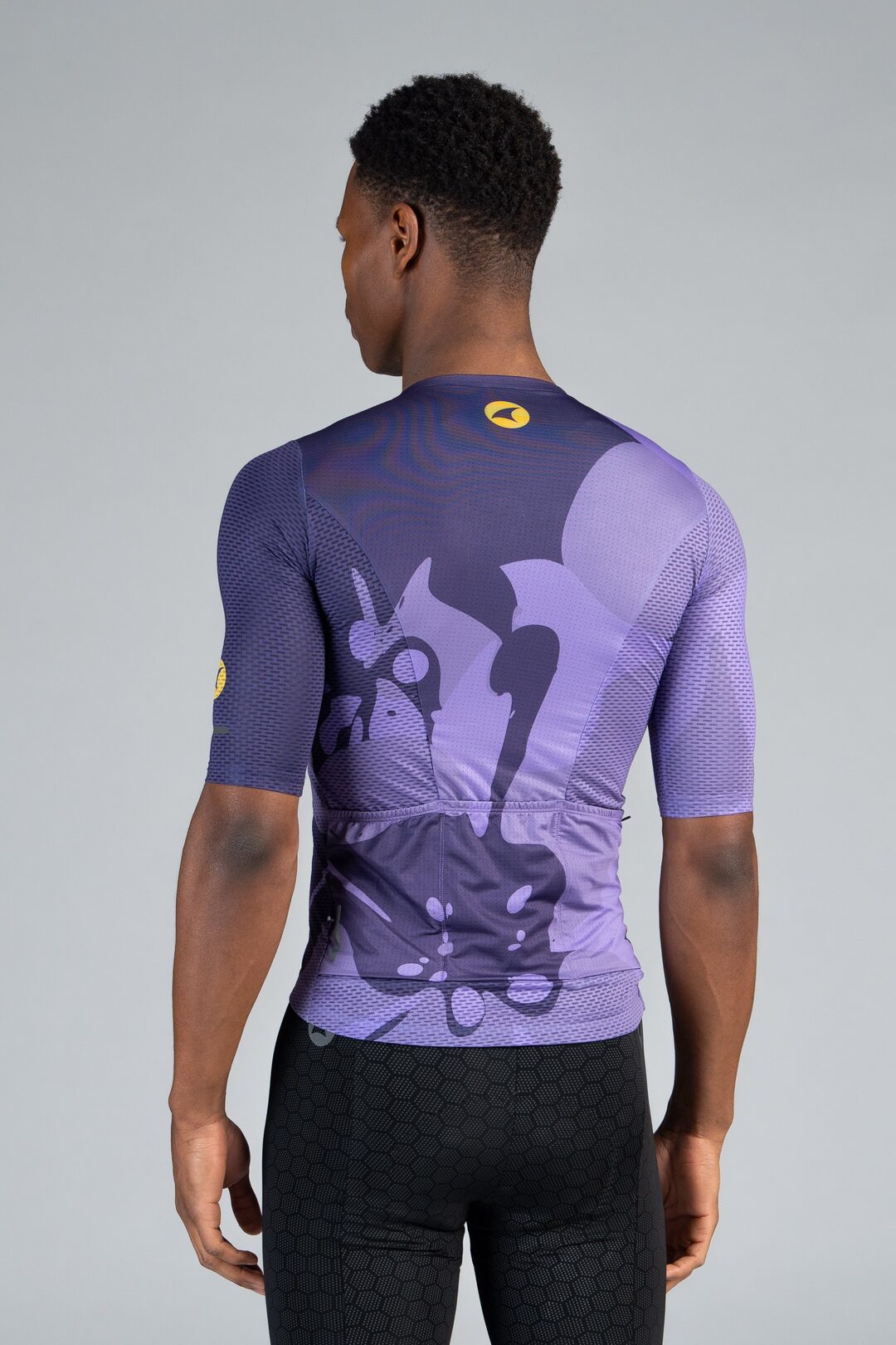 Men's Purple Mesh Cycling Jersey - Bloom Back View