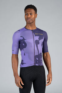 Men's Purple Mesh Cycling Jersey - Bloom Front View