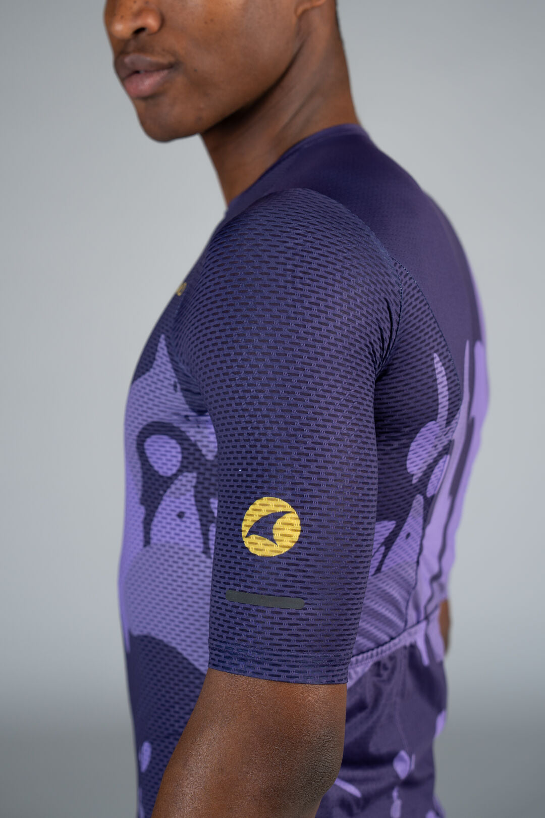 Men's Purple Mesh Cycling Jersey - Bloom Sleeve