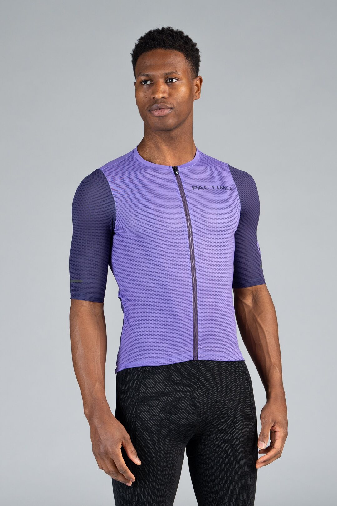 Men's Purple Mesh Cycling Jersey - Front View