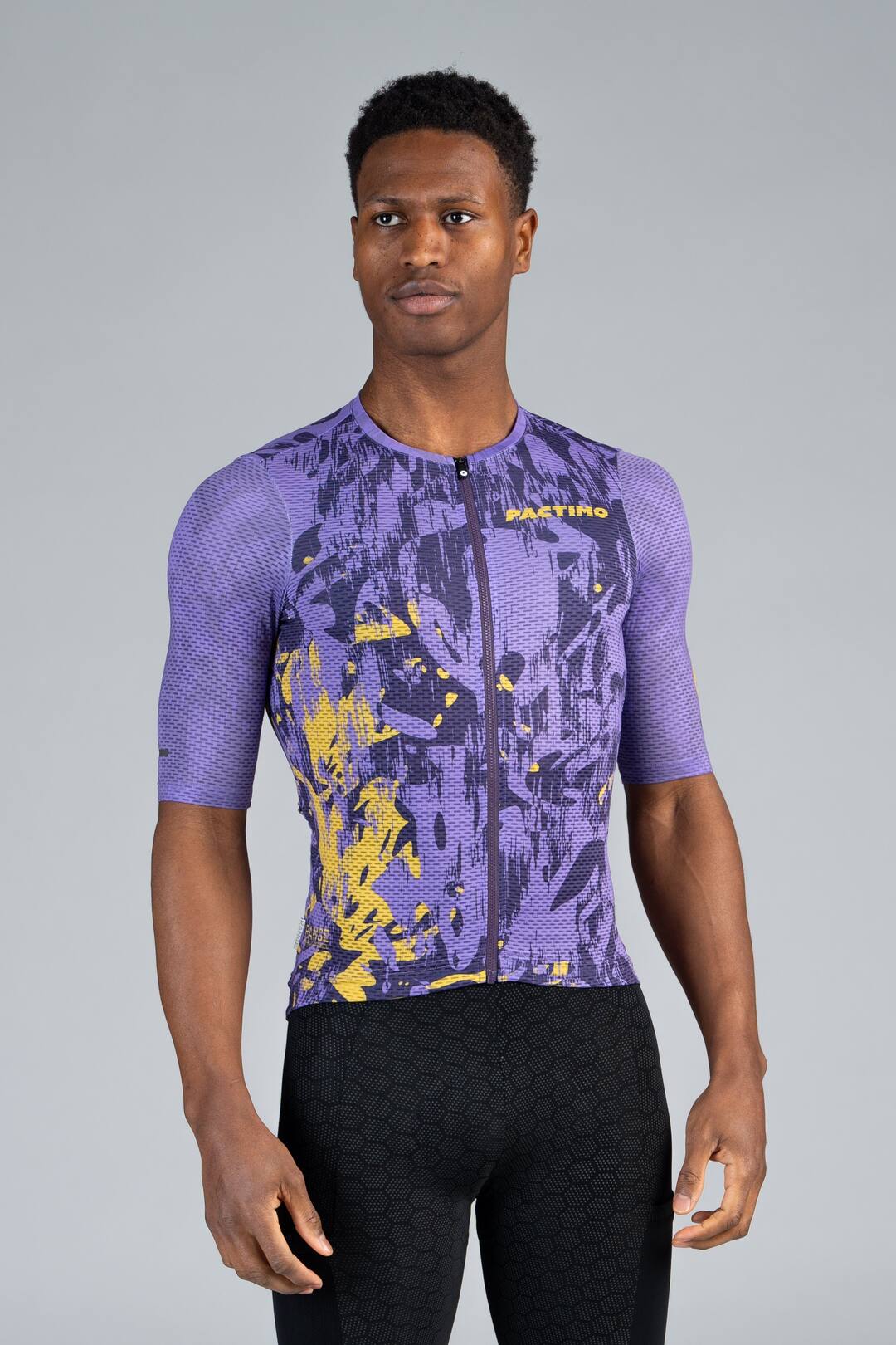 Men's Purple Mesh Gravel Cycling Jersey  - Front View