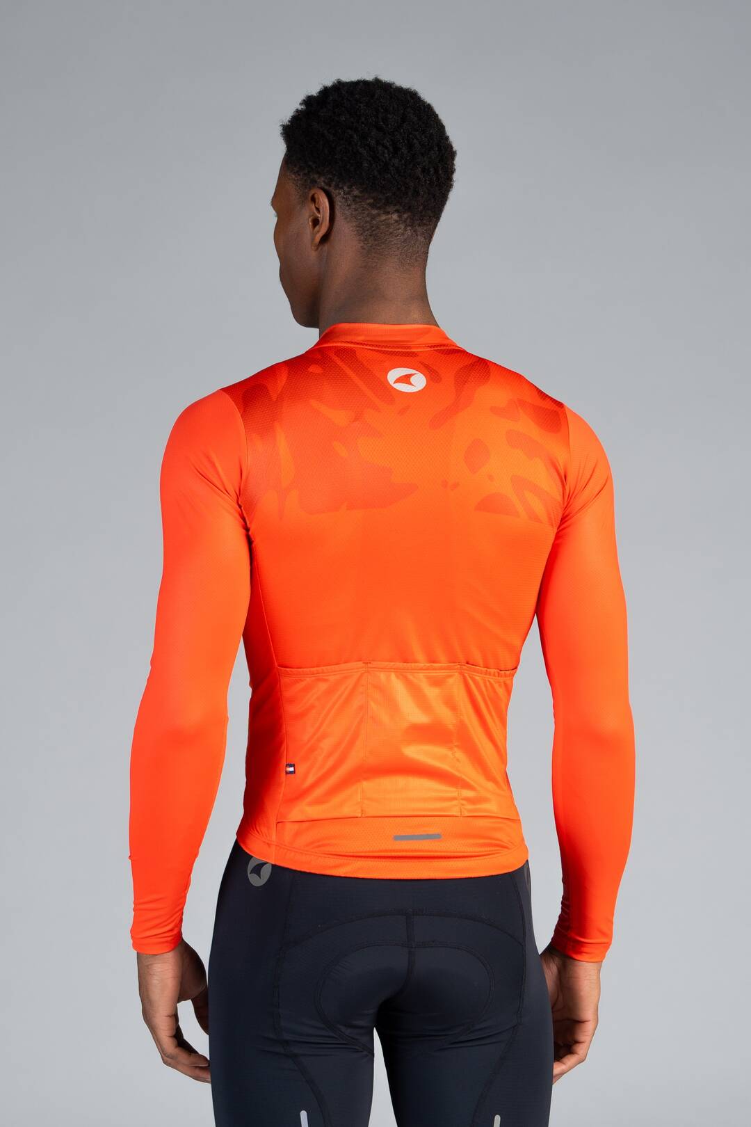 Men's Red Aero Long Sleeve Cycling Jersey - Back View