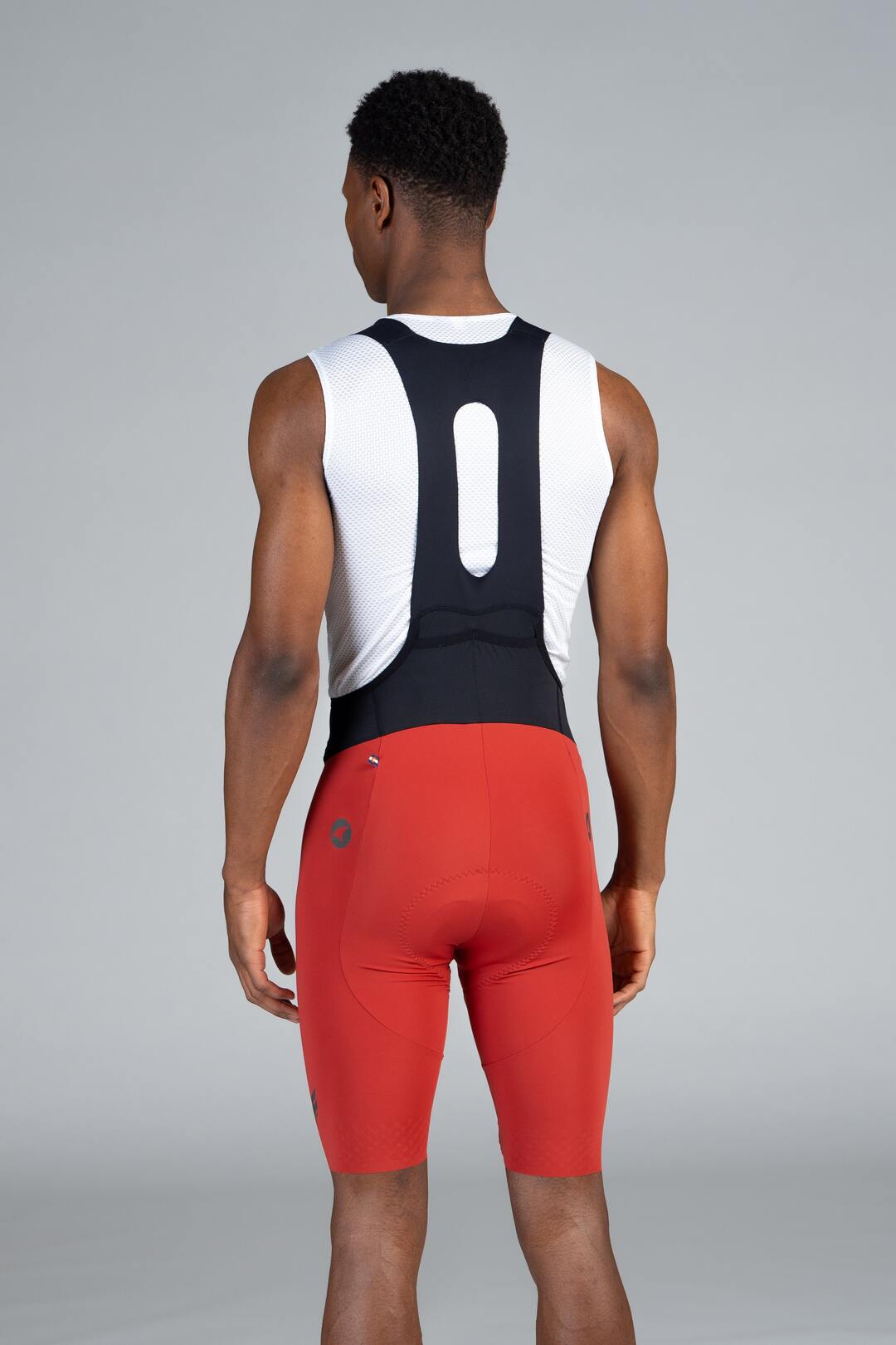 Men's Red Cycling Bibs - Back View