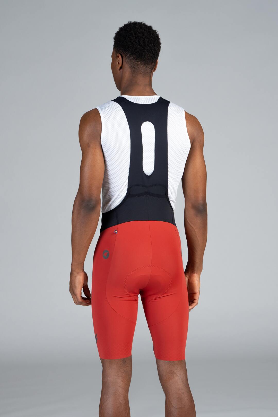 Men's Red Cycling Bibs - Back View 2