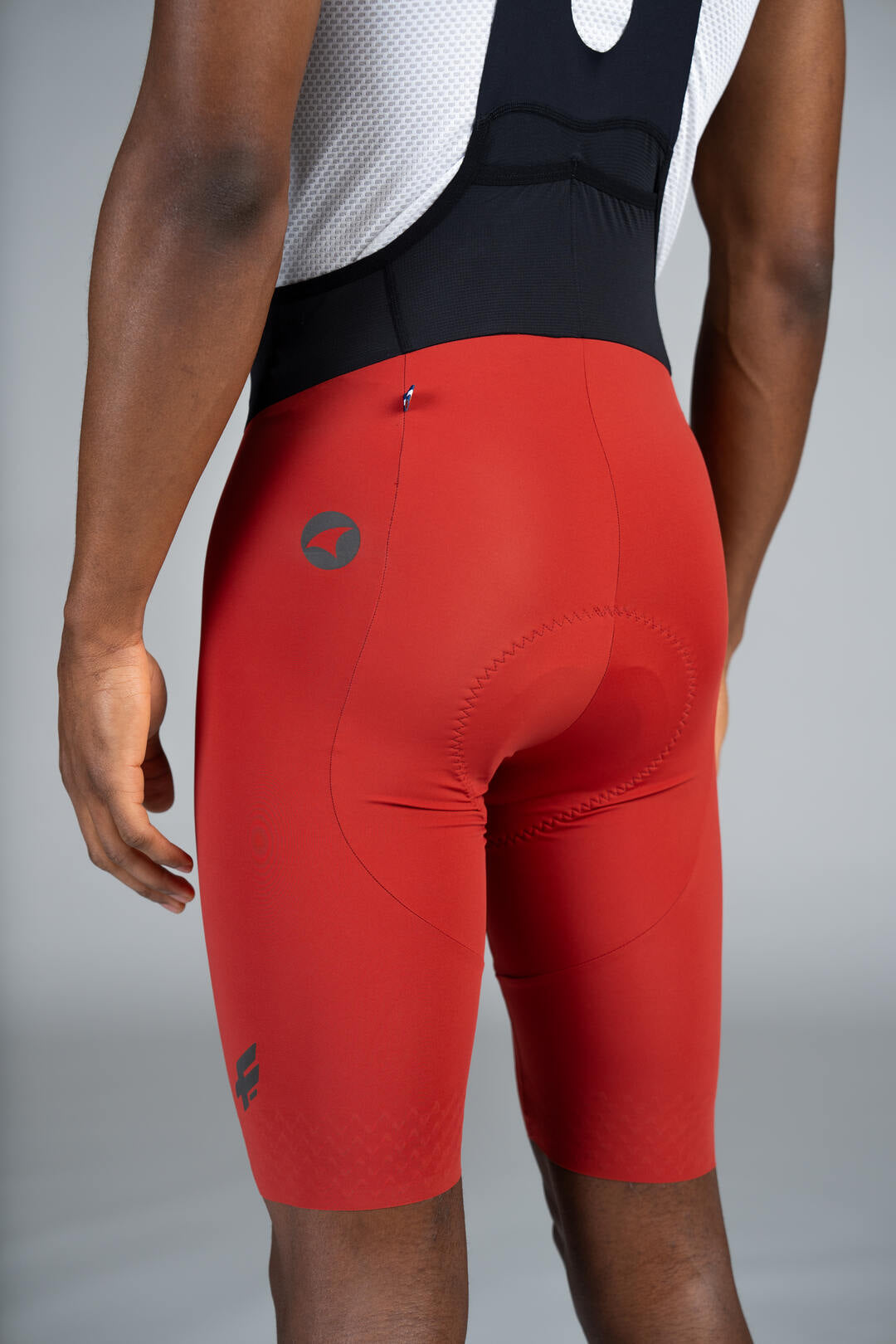 Men's Red Cycling Bibs - Leg Band