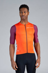 Men's Red Gravel Cycling Jersey - Front View