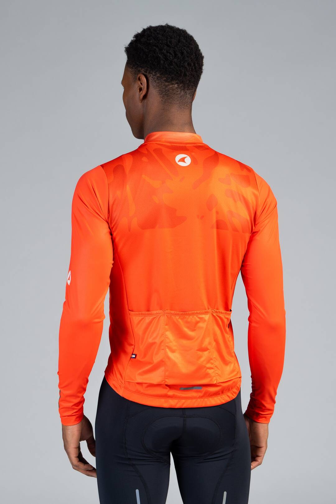 Men's Red Long Sleeve Bike Jersey - Back Close-Up