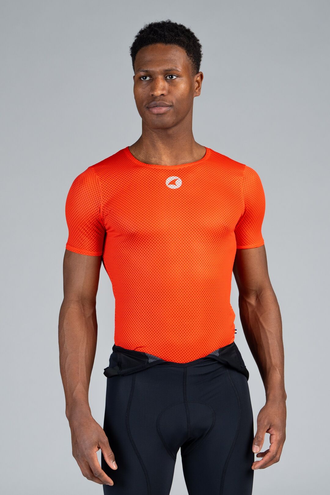 Men's Red Mesh Cycling Base Layer - Front View