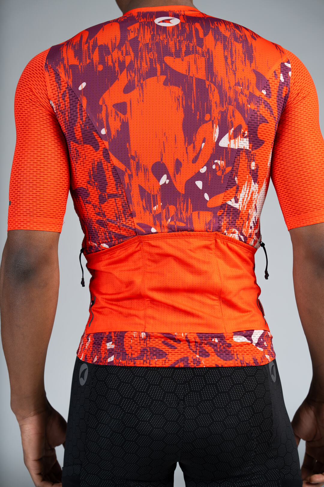 Men's Red Mesh Gravel Cycling Jersey - Back Pockets