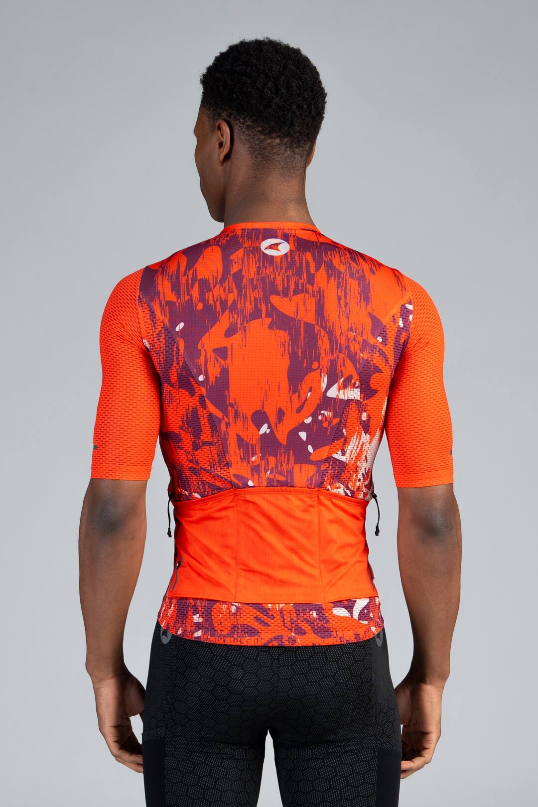 Men's Red Mesh Gravel Cycling Jersey - Back View