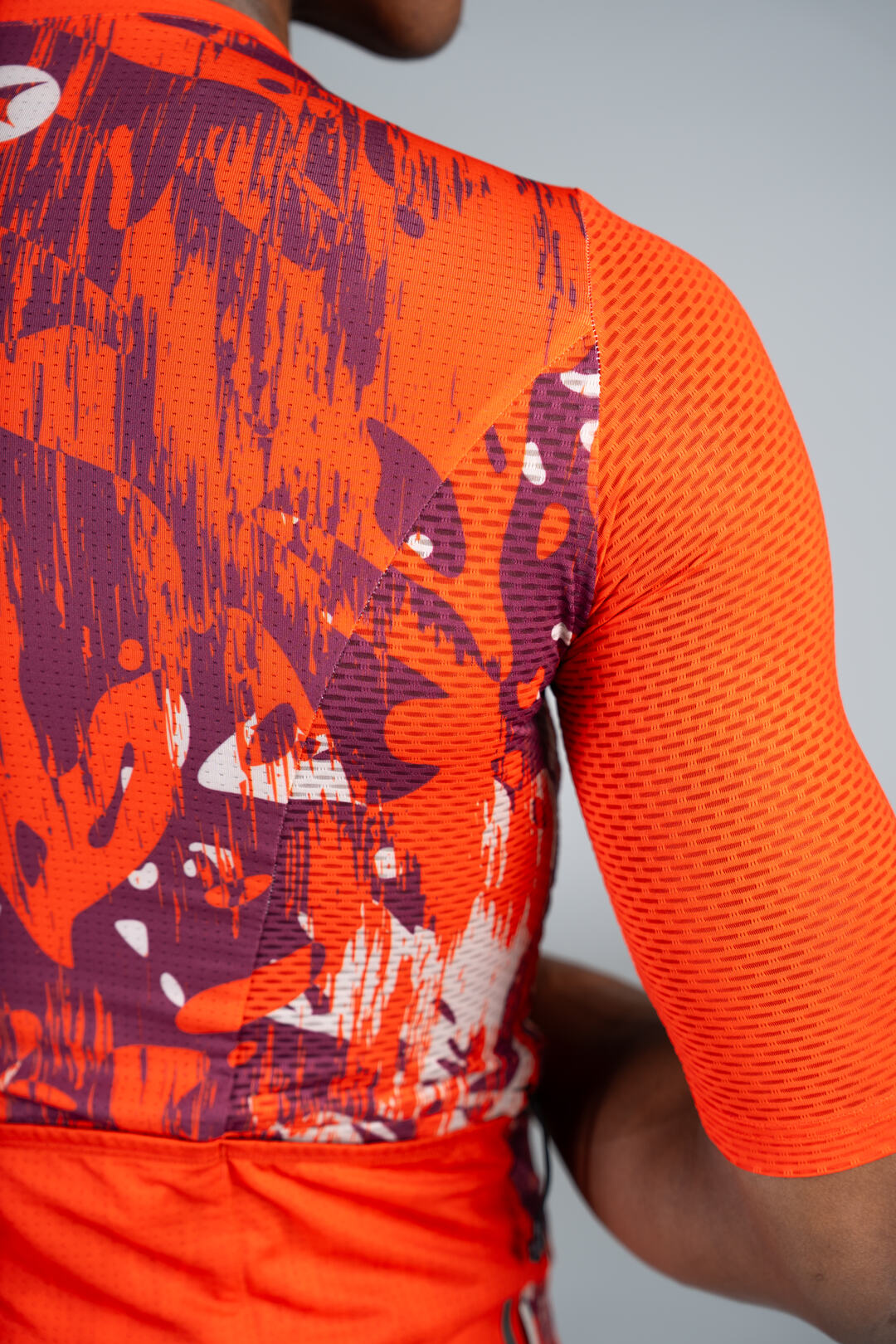 Men's Red Mesh Gravel Cycling Jersey - Fabric Close-Up