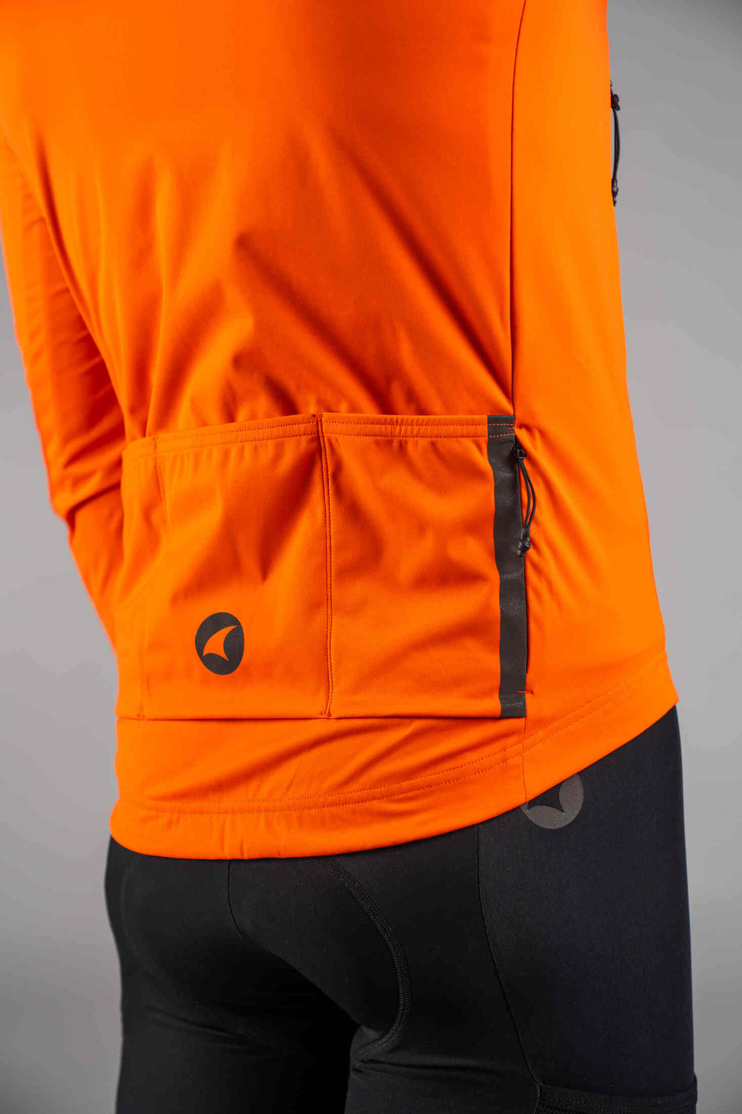 Men's Red Orange Water Resistant Cycling Jacket - Back Pockets