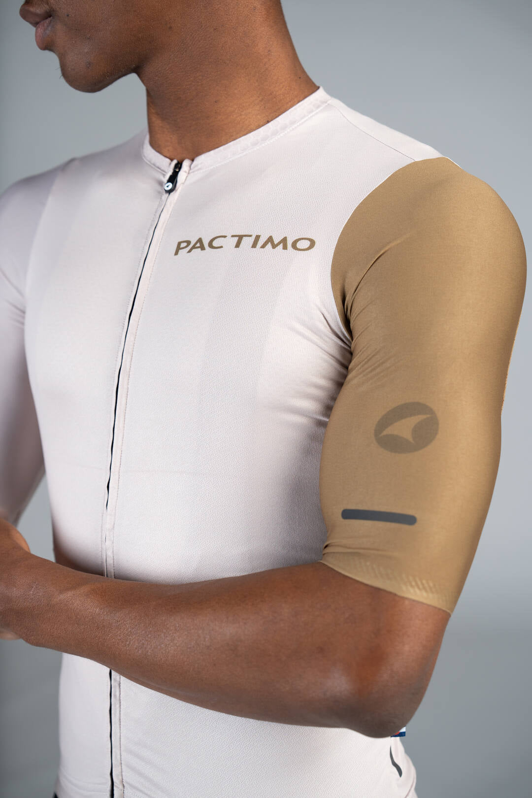 Men's Summit Aero Sand Dune White Cycling Jersey - Sleeve