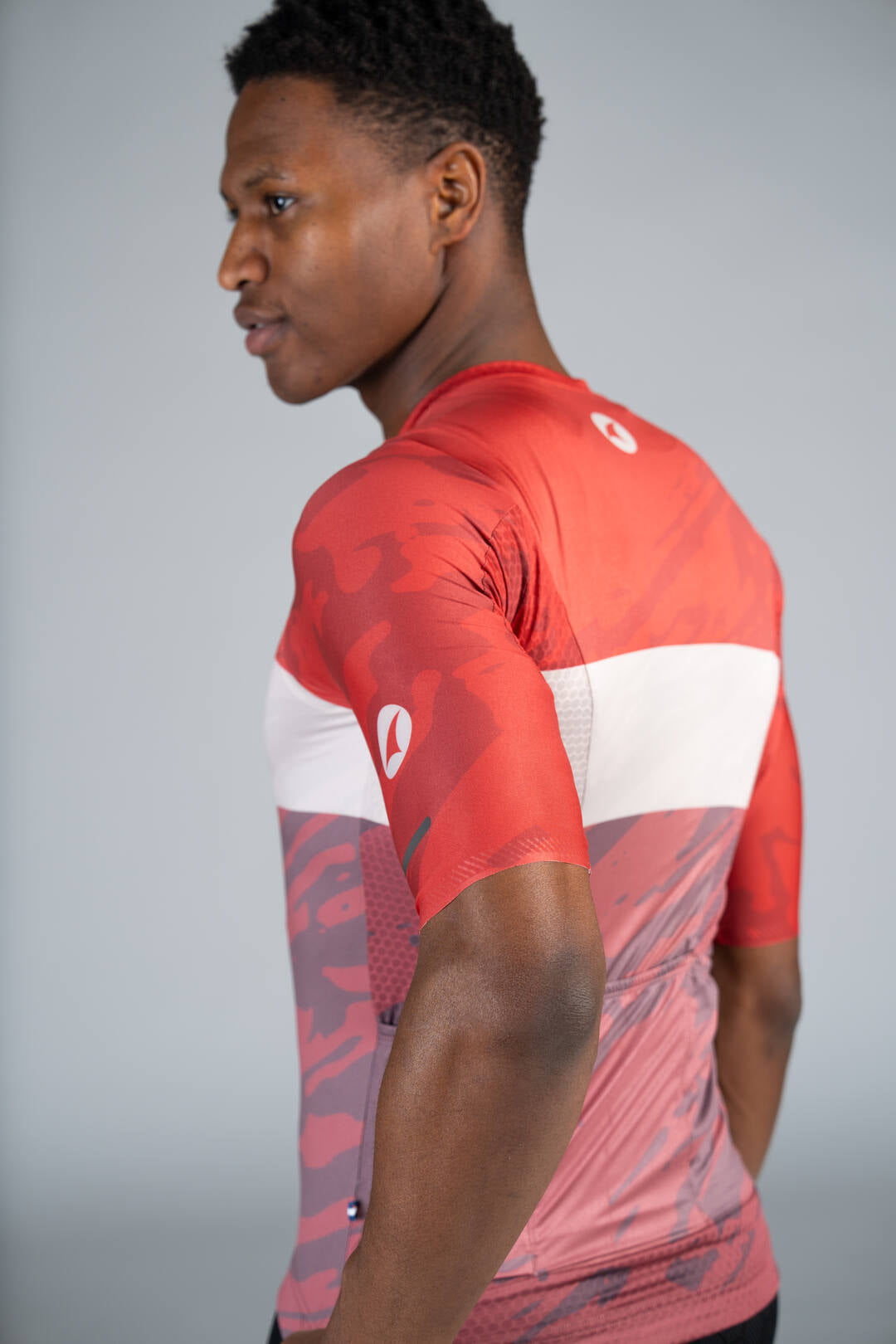 Men's Summit Aero Red Rock Stripe Cycling Jersey - Sleeve