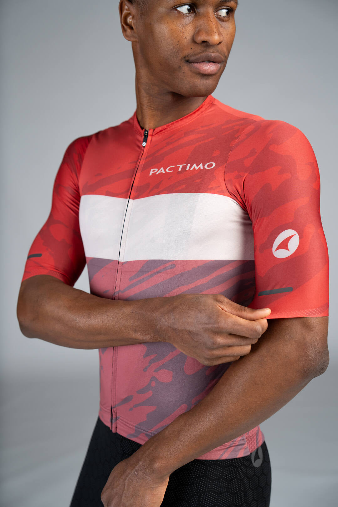 Men's Summit Aero Red Rock Stripe Cycling Jersey - Sleeve