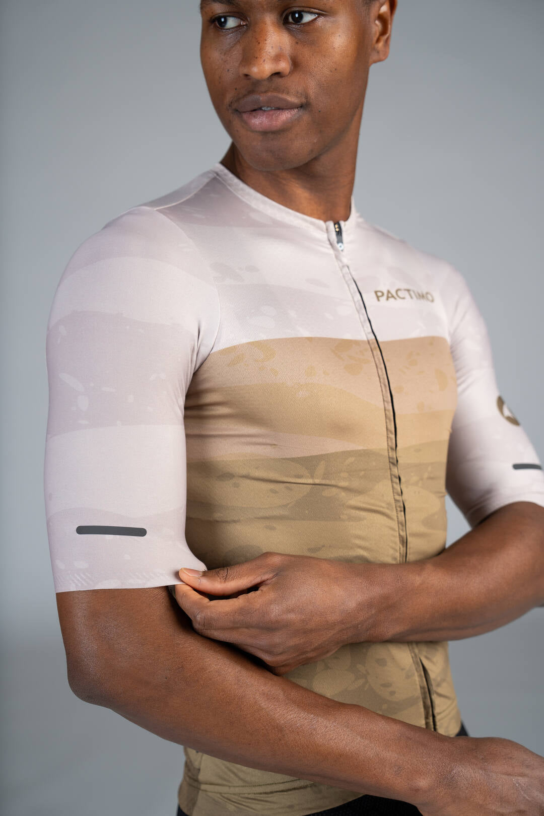 Men's Summit Aero Sand Dune Stripe Cycling Jersey - Sleeve