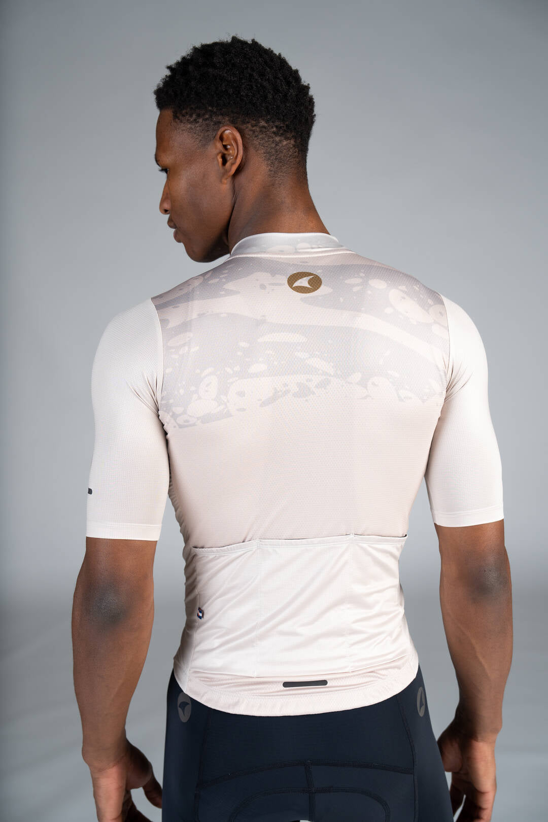 Men's White Ascent Aero Cycling Jersey - Back View 2