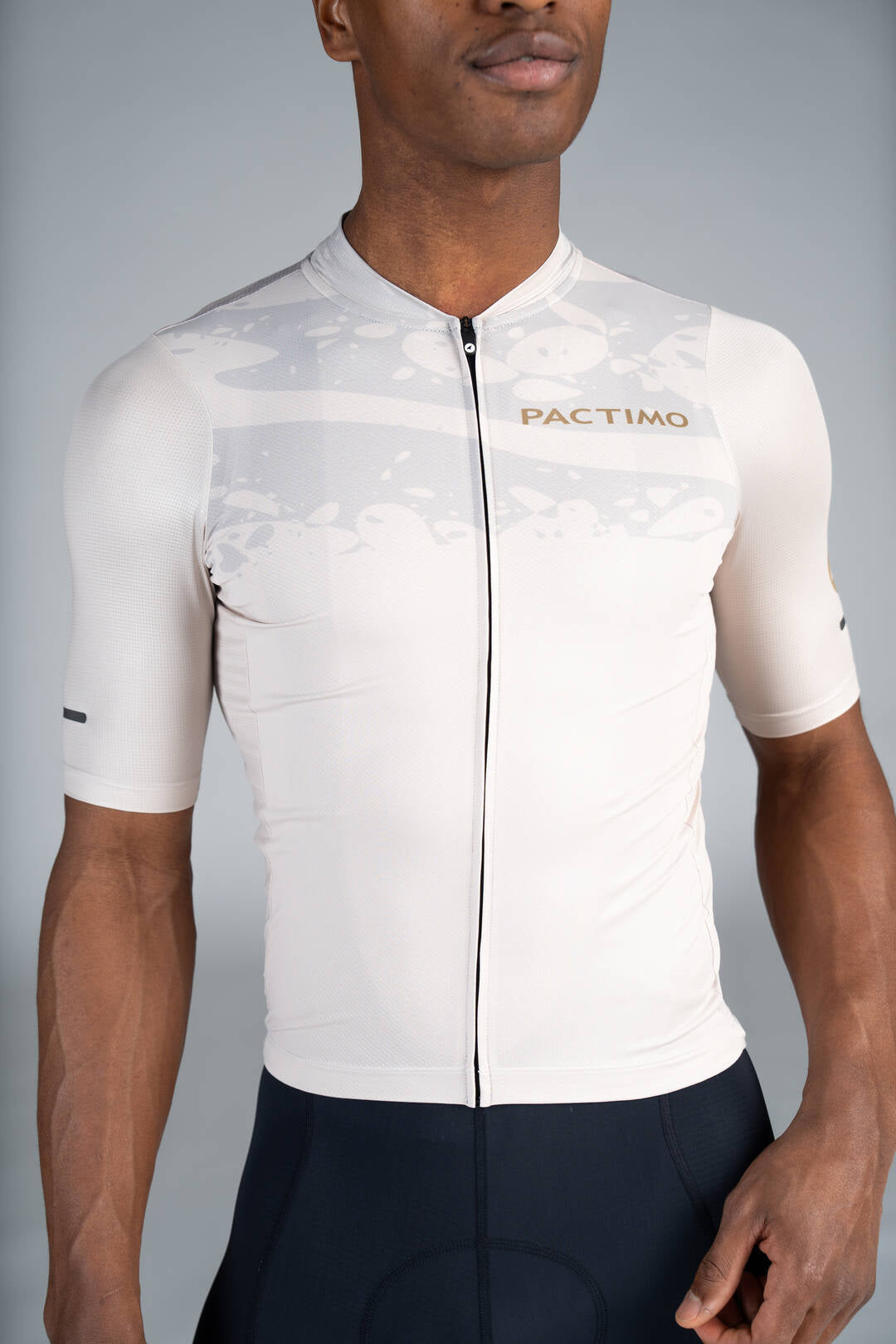 Men's White Ascent Aero Cycling Jersey - Front Close-Up