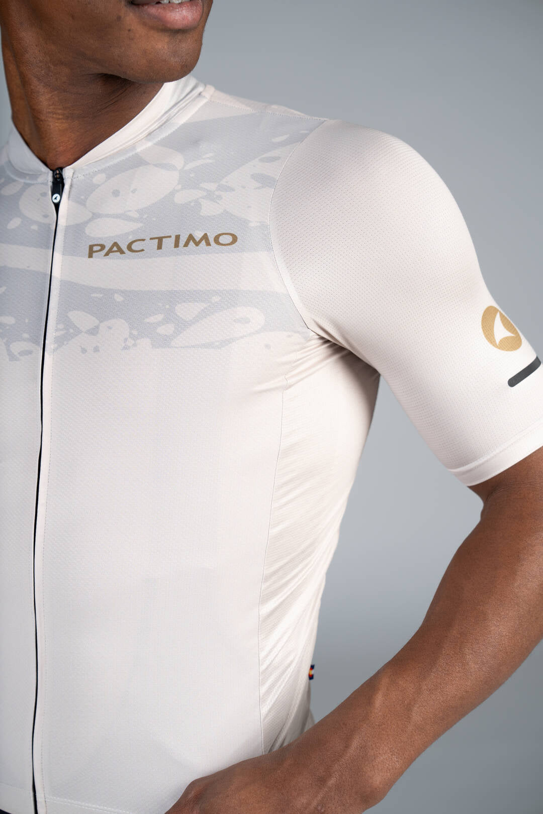 Men's White Ascent Aero Cycling Jersey - Sleeve