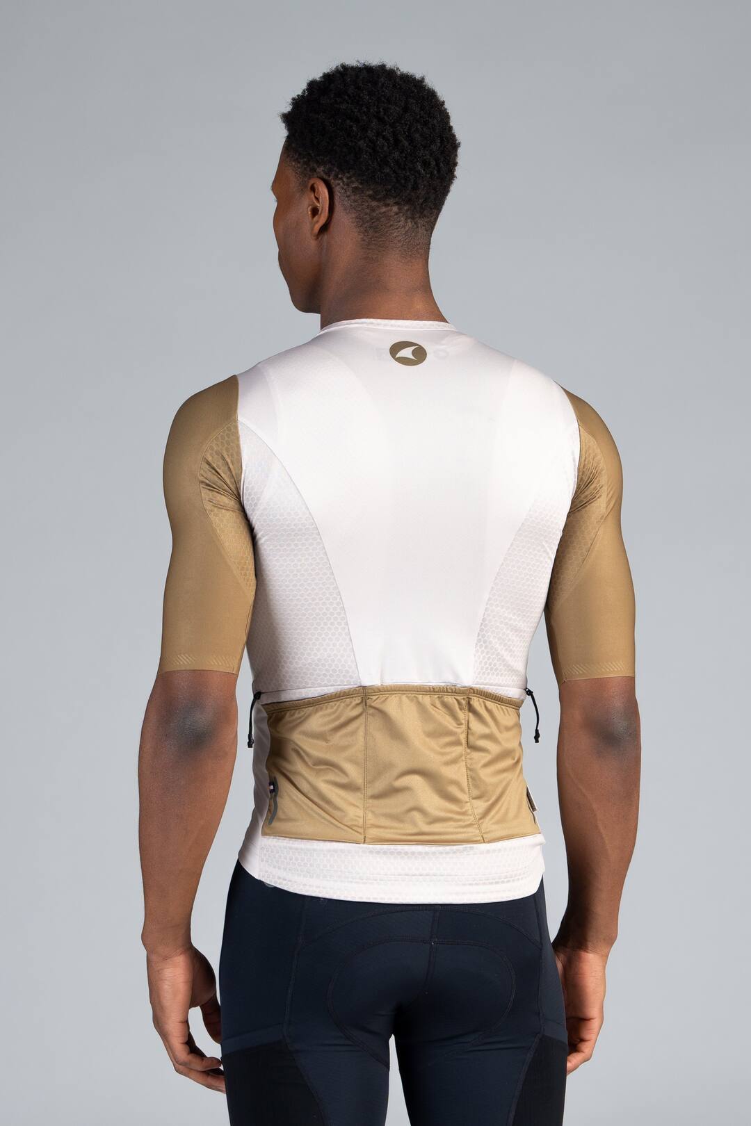 Men's White Gravel Cycling Jersey - Back View