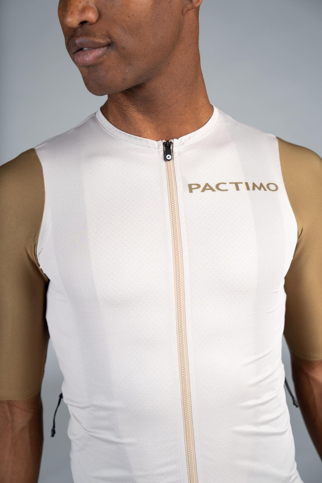 Men's White Gravel Cycling Jersey - Zipper