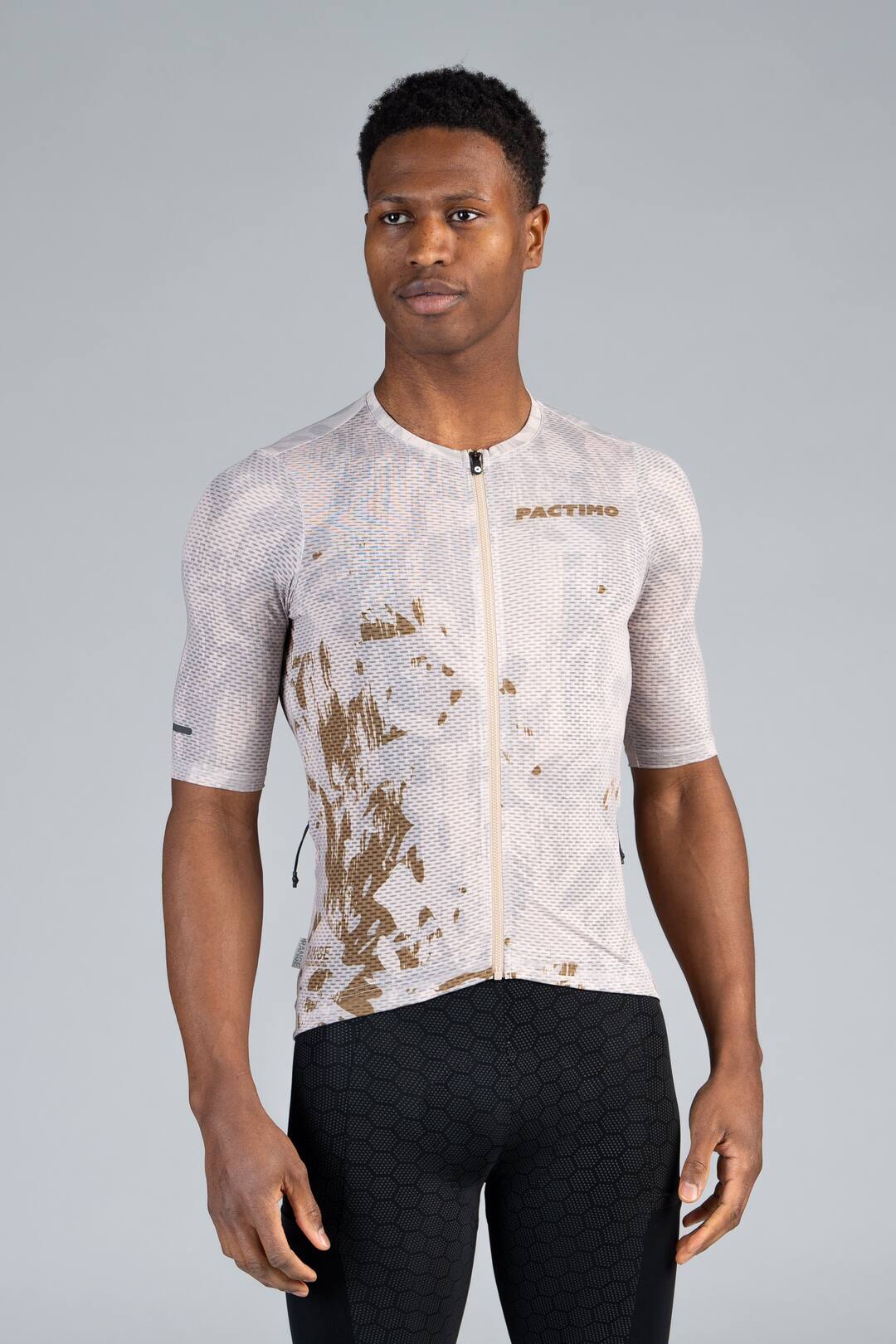 Men's White Mesh Gravel Cycling Jersey - Front View