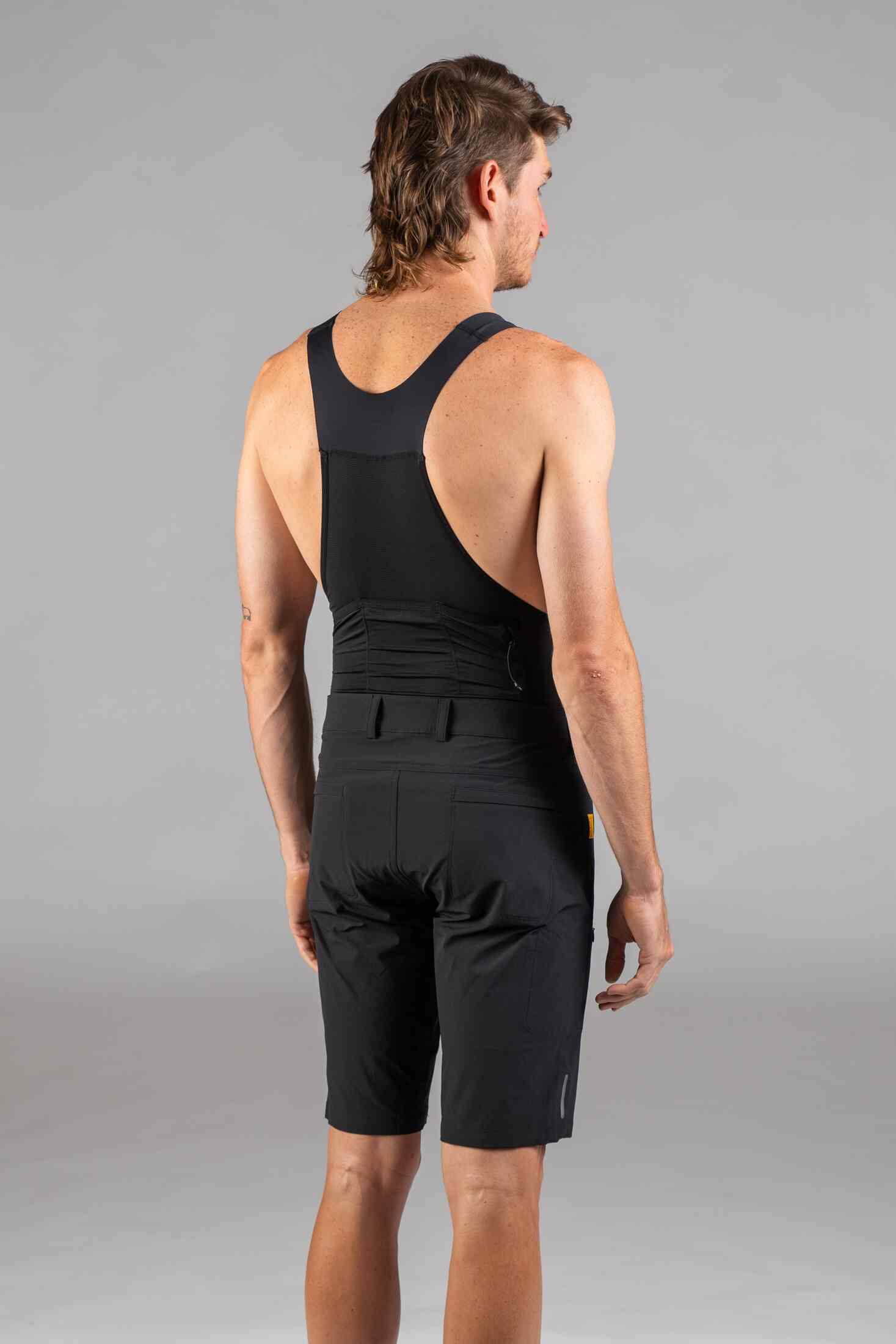 Men's Black Mountain Bike Shorts - Back View