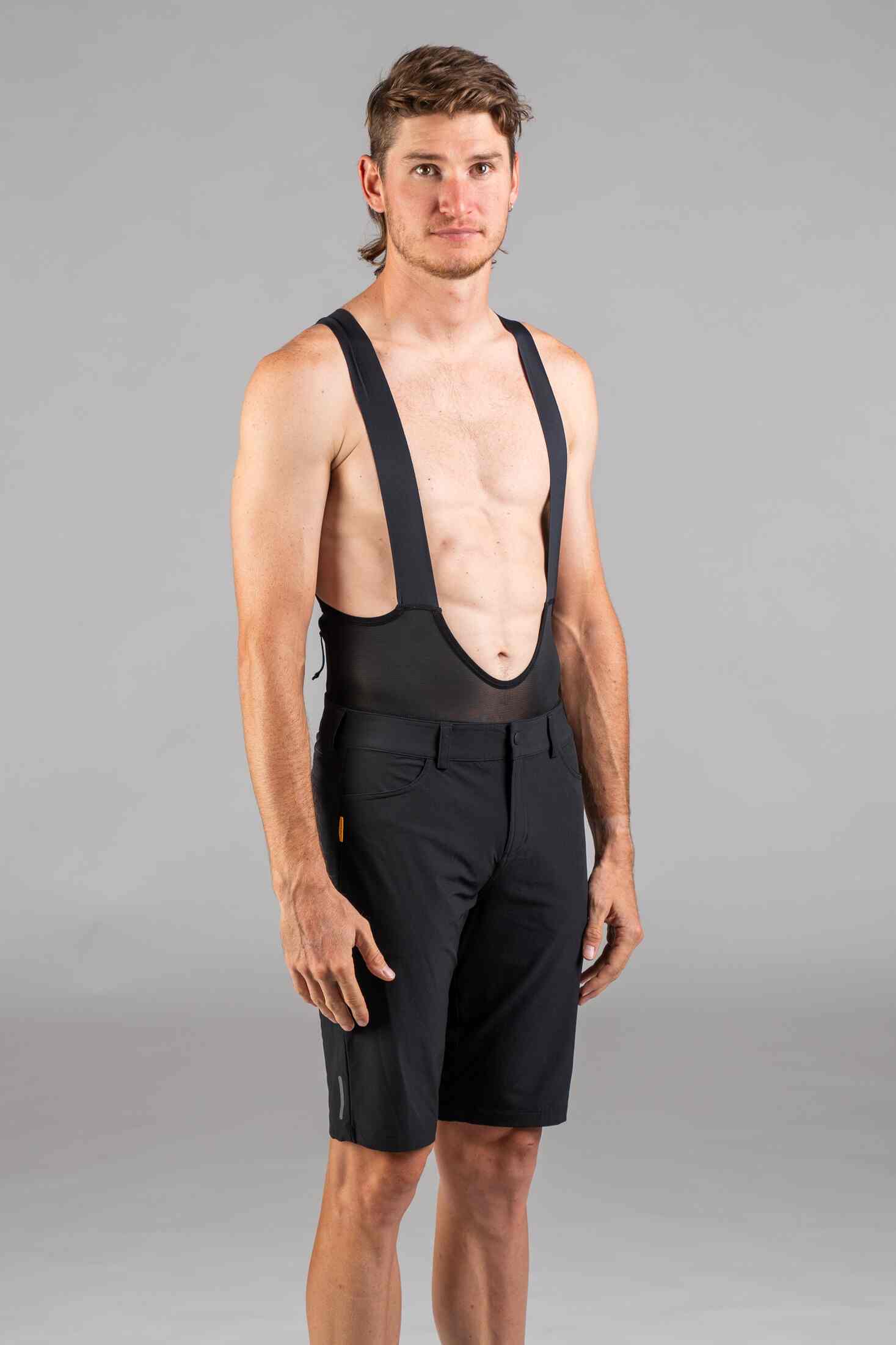 Men's Black Mountain Bike Shorts - Front View