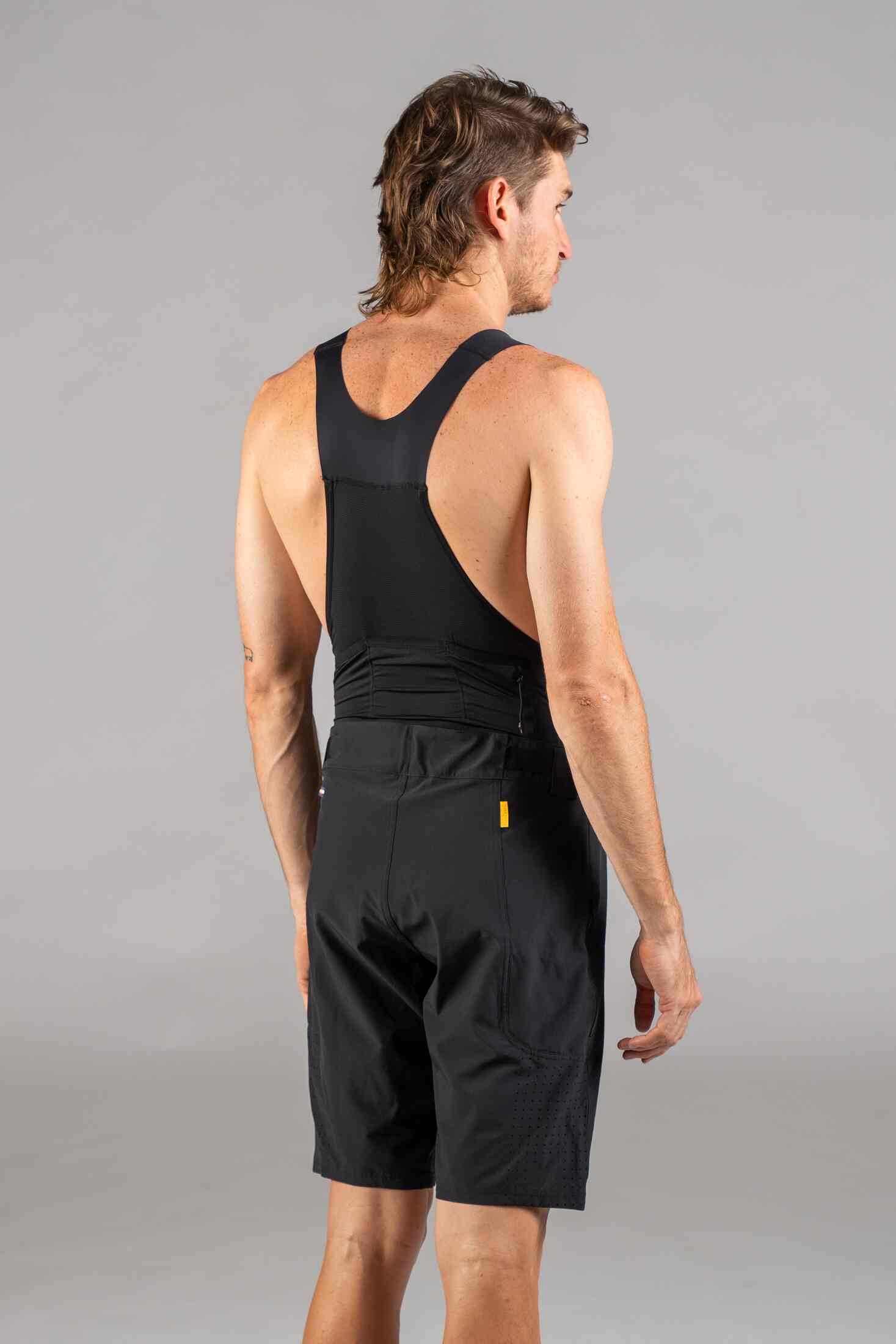 Men's Black Mountain Bike Shorts - Back View