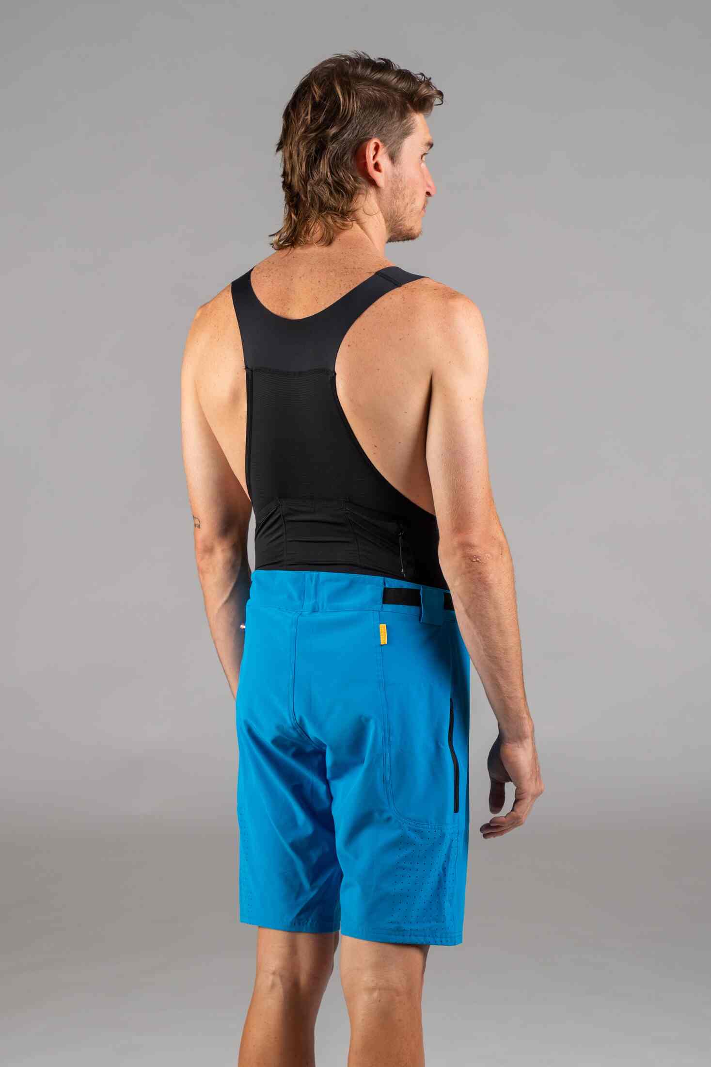 Men's Blue Mountain Bike Shorts - Back View