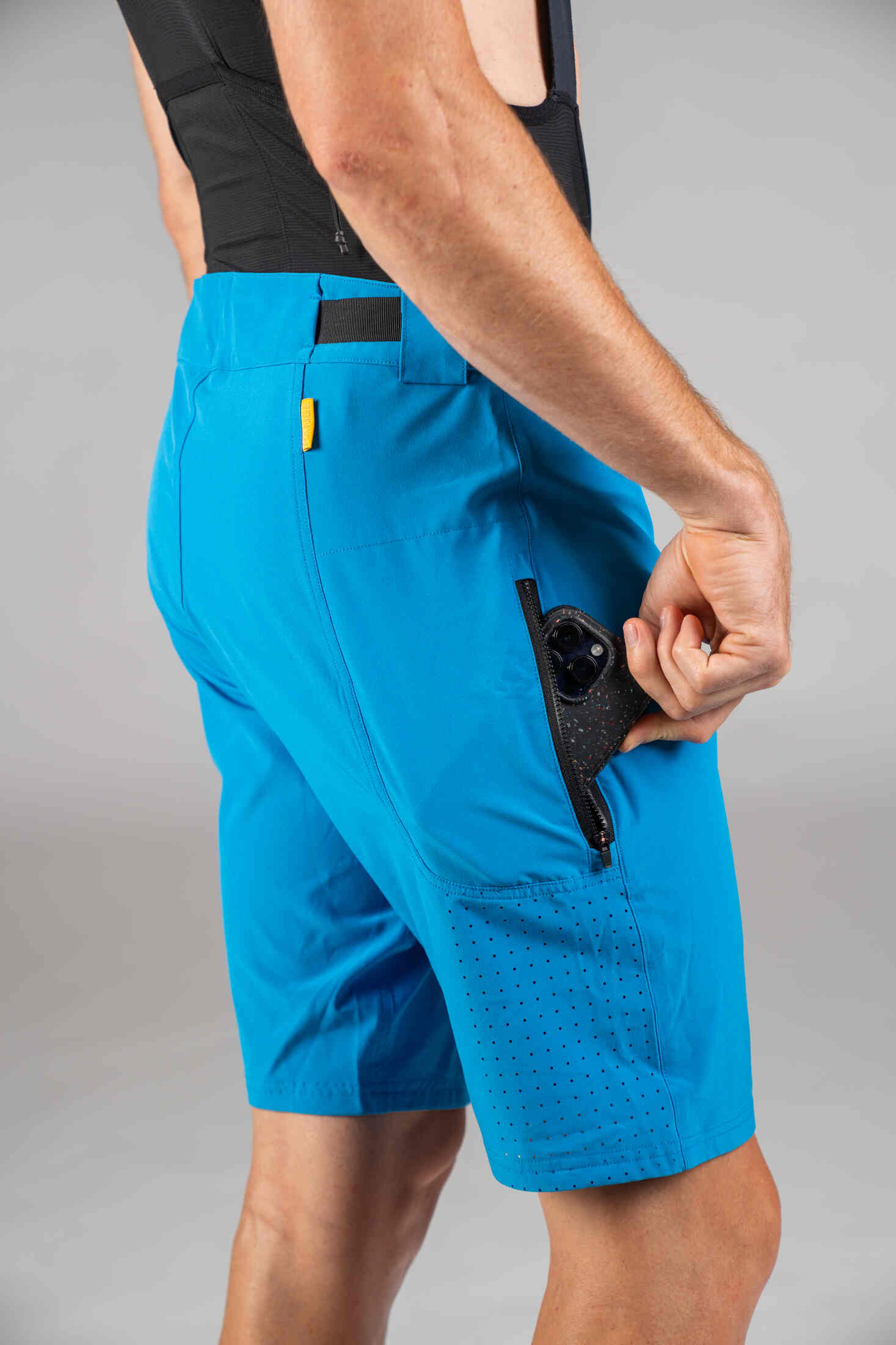 Men's Blue Mountain Bike Shorts - Zippered Side Pocket