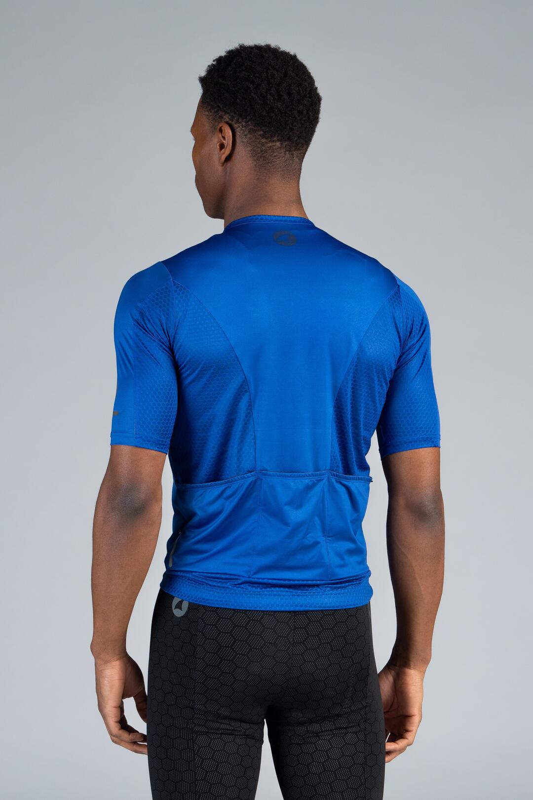 Men's Blue Summit Bike Jersey - Back View