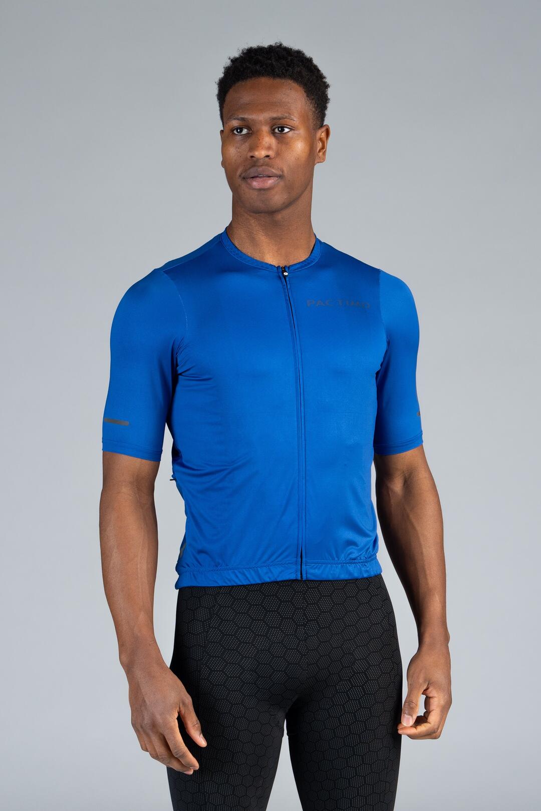 Men's Blue Summit Bike Jersey - Front View