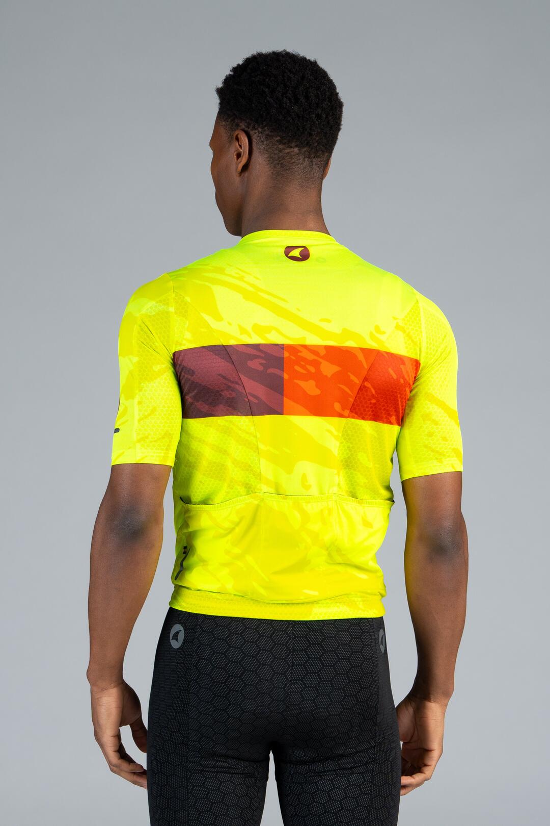 Men's High-Viz Stripe Summit Bike Jersey - Back View