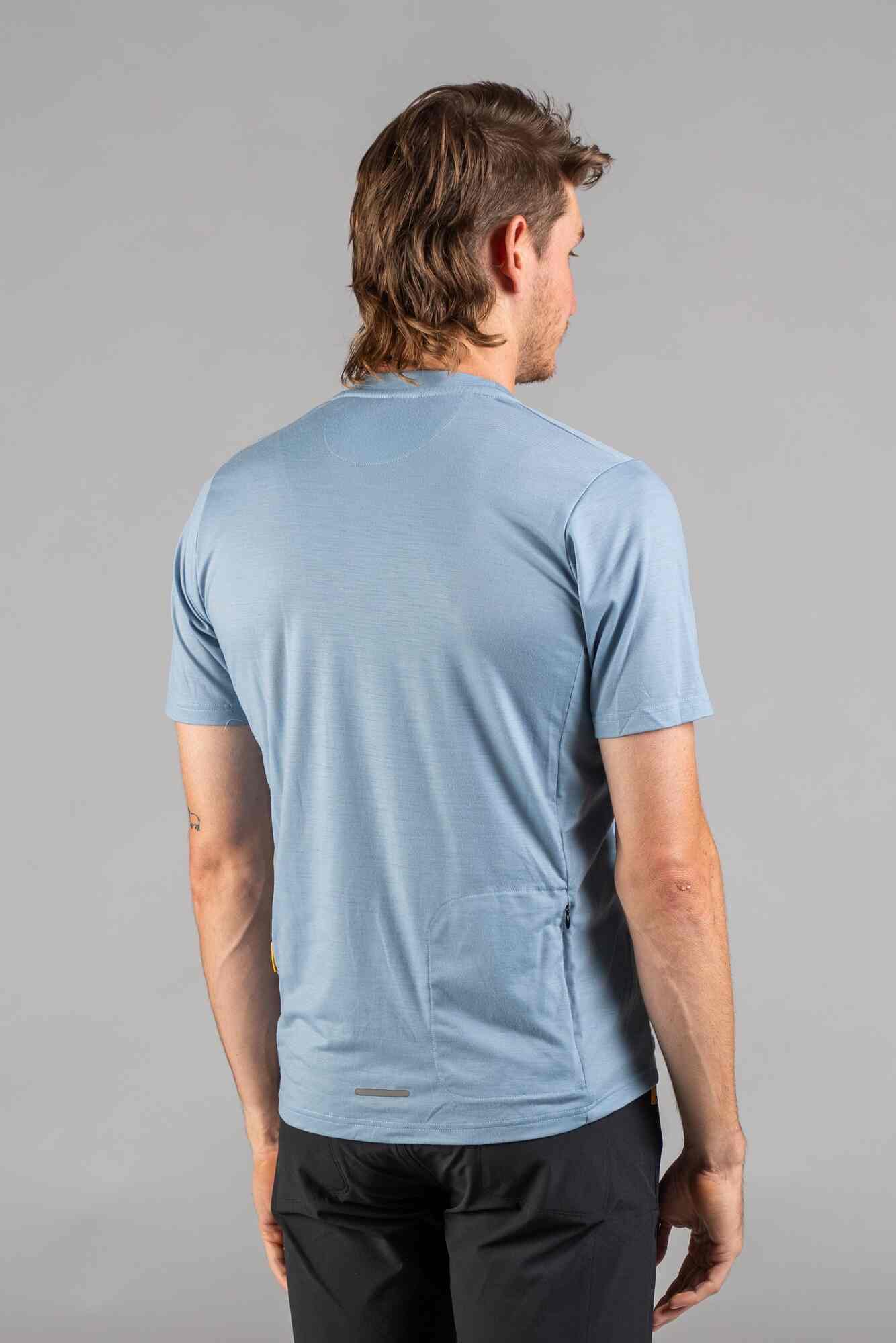 Men's Light Blue MTB Henley - Back View