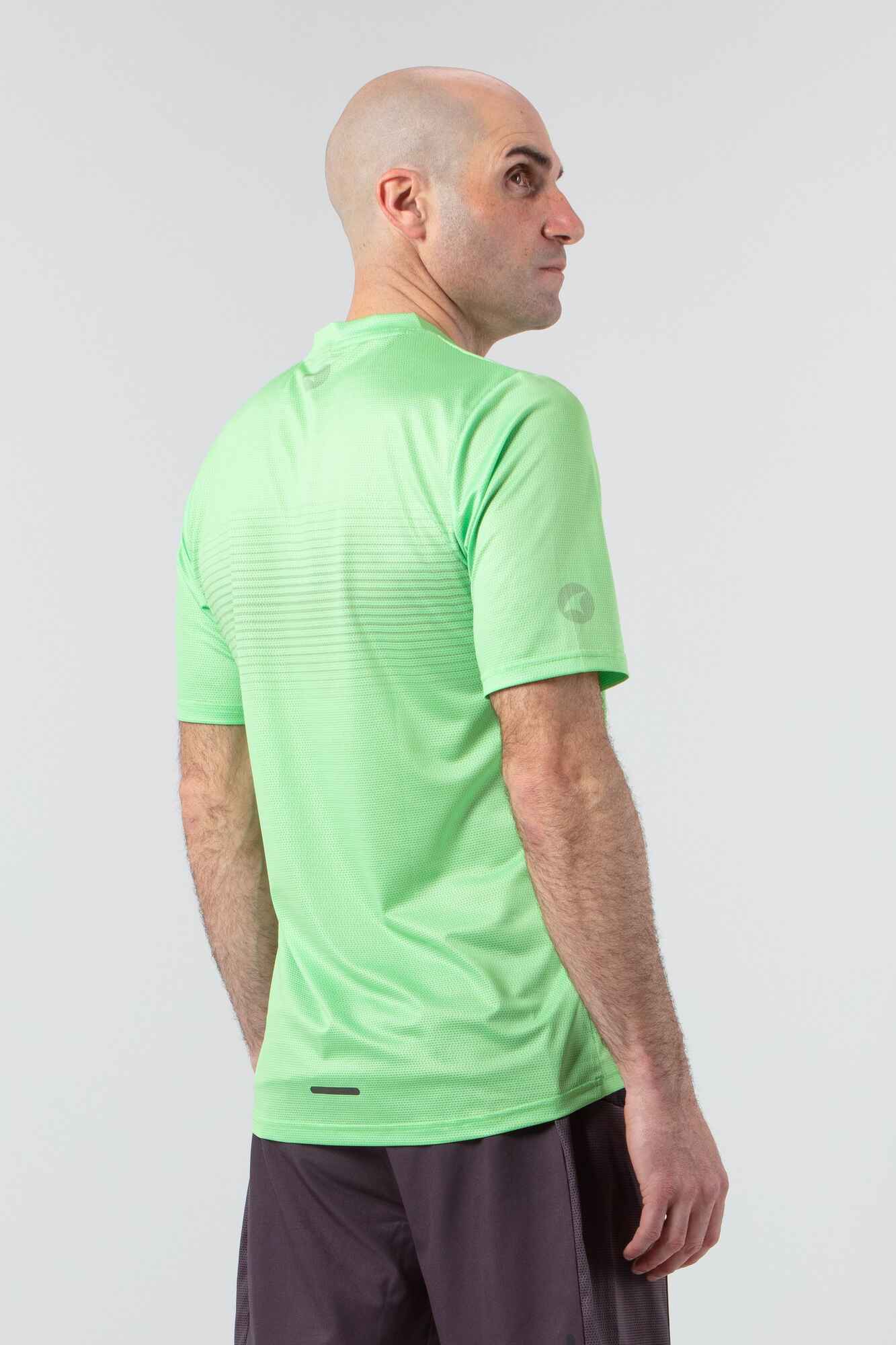 Men's Lime Green Running Tee - Back View