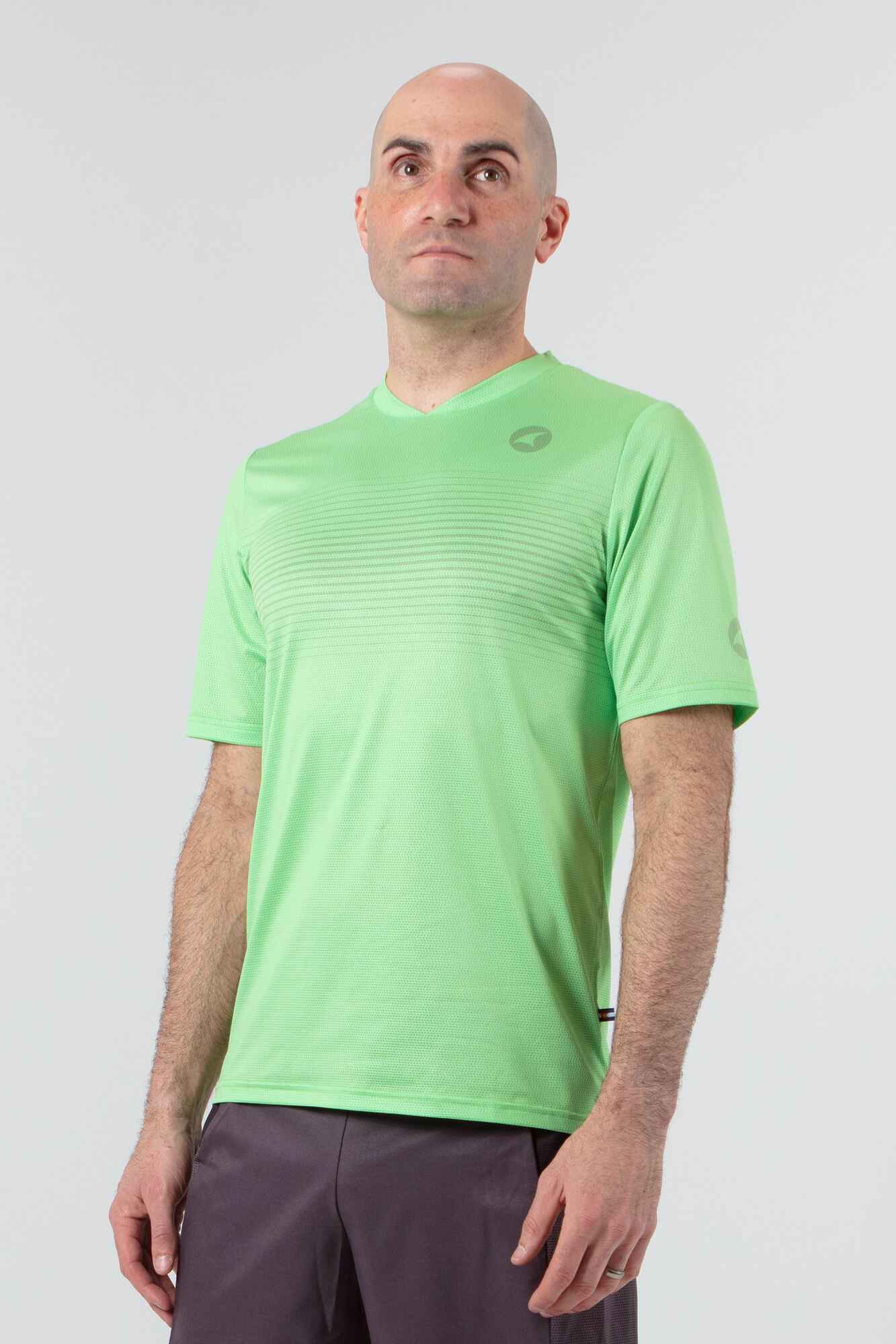 Men's Lime Green Running Tee - Front View